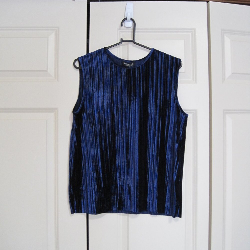 NWT Rachel Zoe Blue Velvet Sleeveless Blouse